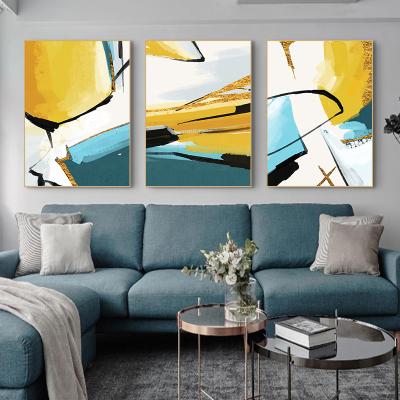 China Abstract 3 Panels Abstract Line Wall Art Pictures And Oil Painting For Home Decor Cuadros Living Room Canvas Painting for sale