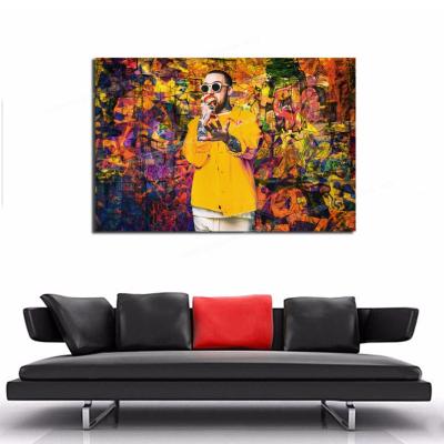 China Subtract Man Eat Apple Modern Wall Art Oil Painting Canvas Painting Print Office Home Decoration Poster for sale