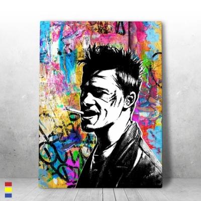 China Abstract Smoking Man Portrait Graffiti Canvas Paintings On Wall Art Posters And Print Pictures For Home Decoration for sale