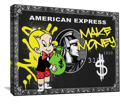 China HD Alec Monopoly Money Wall Art Home Decor Caudros Decoration Abstract Canvas Painting Pictures And Posters For American Express Make for sale