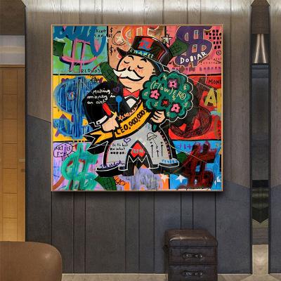 China Alec Monopoly PEOPLE HD Abstract Noise Graffiti Art Poster Print Canvas Painting Decorative Picture For Office Living Room Home Decor for sale