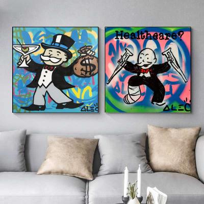 China Alec Monopoly PEOPLE HD Abstract Noise Graffiti Art Poster Print Canvas Painting Decorative Picture For Office Living Room Home Decor for sale