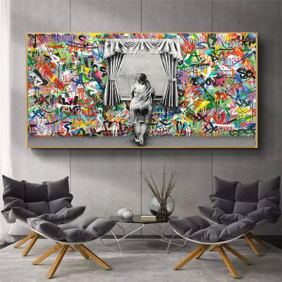 China Abstract Graffiti Street Pop Art Canvas Painting Oil Painting Poster Modern Wall Art Picture For Living Room Home Decor for sale