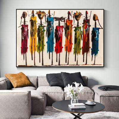 China CLASSIC Abstract African Woman Oil Paintings On Wall Art Portrait Pictures Canvas Posters And Prints For Living Room Decor for sale