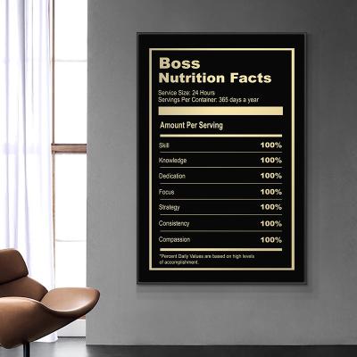 China Abstract Motivational Quotes Boss And Success Nutrition Facts Notes For Wall Art Pictures For Home Office Room Decor Cuadros Canvas for sale