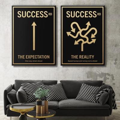 China Modern Abstract Motivational Quotes Wall Art Canvas Painting Success Canvas Painting for Living Room Home Decor for sale