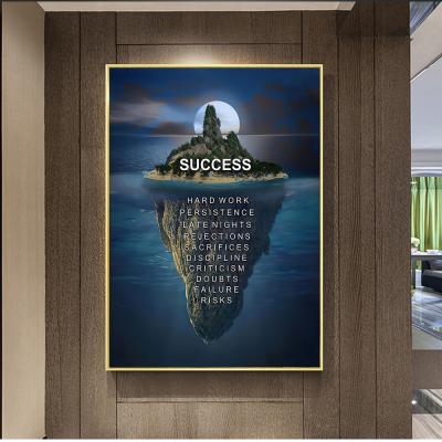 China Modern Wall Art Canvas Painting Abstract Motivational Success Quotes Wall Art For Living Room Home Decor for sale