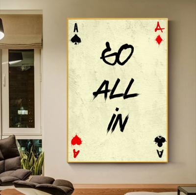 China Modern Funny Quotes Playing Cards Playing Cards Canvas Painting Poster And Motivational Abstract Wall Art Pictures Print For Home Decor for sale