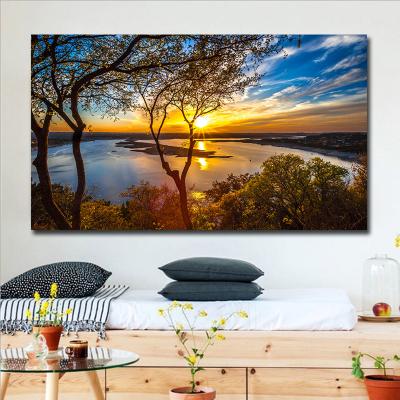 China Dusk Sunset Landscape Canvas Painting Wall Art Pictures And Posters For Home Decor Cuadros Modern Abstract Living Room Decoration for sale