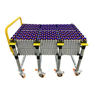 China Fulai Heat Resistant Rollers Belt Labor Saving Expandable Flexible Roller Conveyor Without Electric for sale