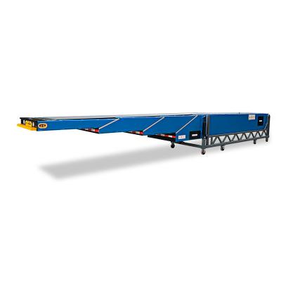 China Heat Resistant Max Span 16m3 Steps Telescopic Belt Conveyor For Truck Container Loading And Unloading for sale