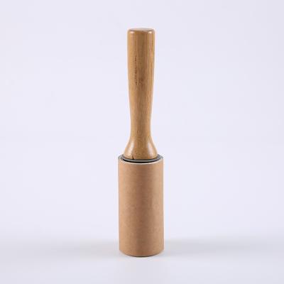 China Manual Wholesale Custom Replaceable Product Canton Handle Fiber Clean Wooden Roller for sale