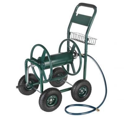 China Adjustable Hose Reel Mobile Hose Reel Planter Watering Planting Trolley Garden Cart Mobile Hose Reel Cart for sale