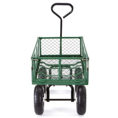 China Large Steel Cart Tool Cart Folding Garden Mesh Transport Utility Carts for sale