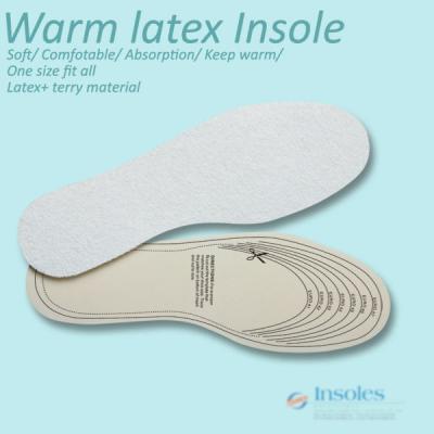 China Soft massage latex with terry towel shoe insole for sale