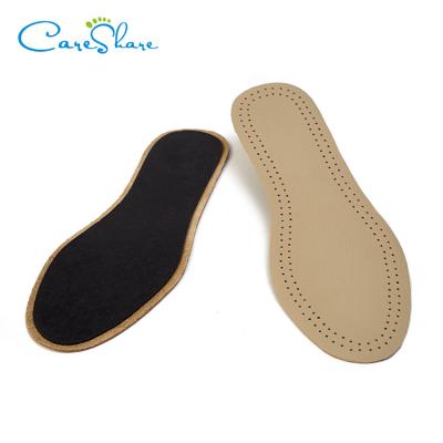 China Wholesale Custom Comfortable Shock Absorbing Cowhide Leather Sweat Absorb Latex Insole For Shoes for sale