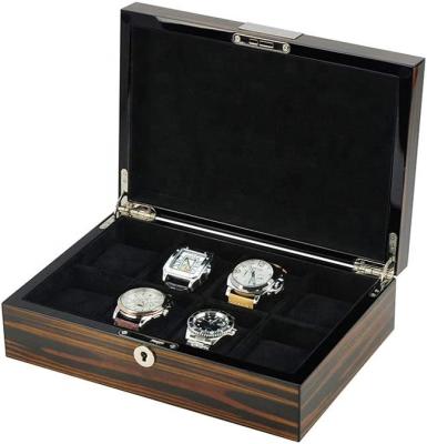 China High End Wooden Grain Watch Display Box 8 Slots Wooden Watch Storage Case for sale