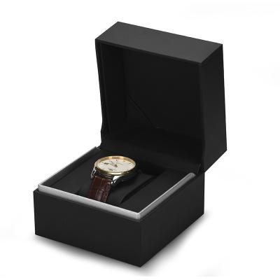 China Paper Black Paper Gift Boxes For Watch Luxury Custom Black Paper Simple Watch Box for sale