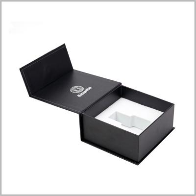 China Handmade Custom Design Perfume Gift Packaging Box Luxury Black Cardboard Magnetic Perfume Box for sale