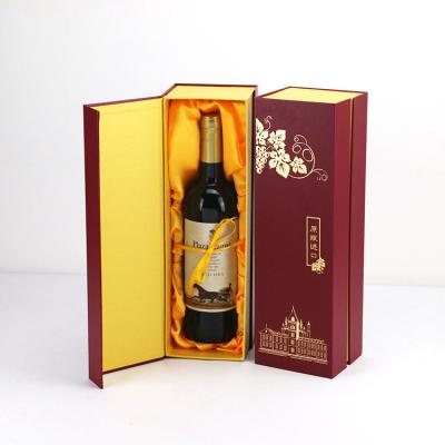 China Recyclable Luxury Magnetic Closure Type Paper Wine Box With Inner Plain Satin Wine Box for sale