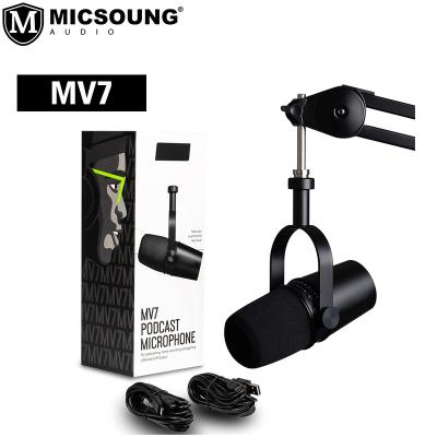 China USB Podcast Microphone MV7 Dynamic Microphone MIC USB Microphone for SHURE Recording Live Streaming Gaming for sale