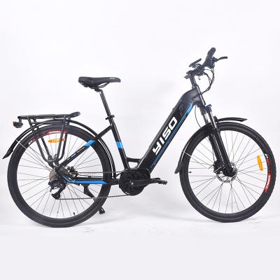 China Aluminum Alloy 750W 500W 700C 48V 27.5 LCD Display Hidden Battery Mid Drive Electric Mountain Bike for sale