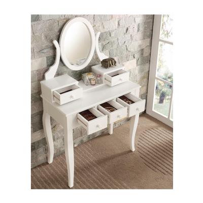 China China factory white foldable dressing table with modern stool cushioned pullers and dresser for sale