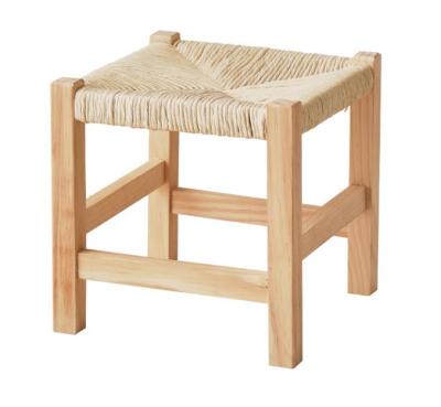 China Handmade Solid Wood Chair Hand Knitting Wooden Foot Stools Rattan Stools&Ottomans Changing Shoe Stool for sale