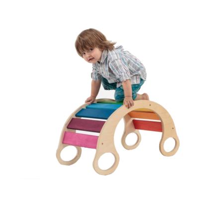 China Hot Sale Solid Wooden Children Balance Furniture Toy Baby Rocking Chair Children's Educational Climbing Frame for sale