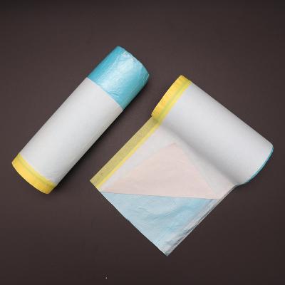 China Low Care Able To Cover Waterproof Tape Automobile Charges Pre-tape Adhesive Tape Cover Paint Blue Masking Film for sale