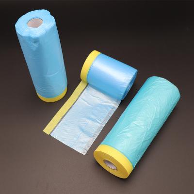 China Waterproof Automotive Protective Paint Mask Tape Pre Drape Tape Tape Film For Use In Painting for sale