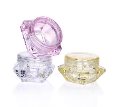 China Non Spill 3g 5g Diamond Shape Cream Jar Eye Shadow Container Manicure Jar for sale