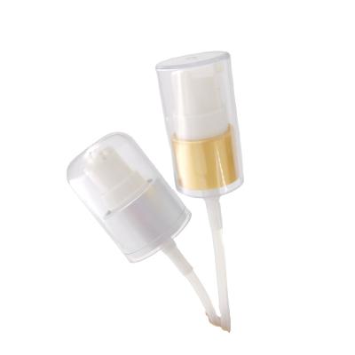 China Non Spill Aluminum Cosmetic Neck Silver Or Gold 20 Color Treatment Pump Cream Pump Collar With Full Cap for sale