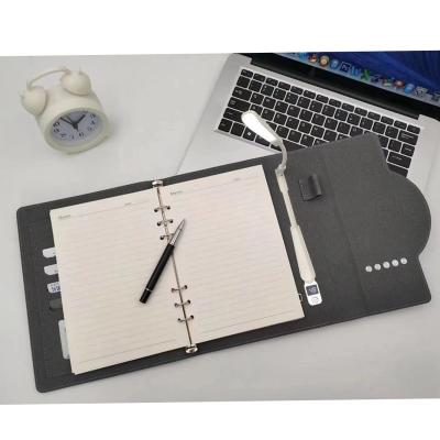 China 8000mah Tri-fold notebook power bank With night light Electronic clock Wireless charging for sale