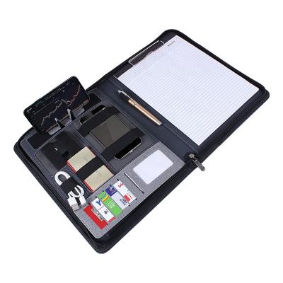 China 8000mah A4 zipper Portfolio folder multi-function Power Bank Diary for sale