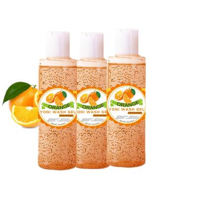 China Hot selling 150ml orange yoni feminine gel vaginal wash hygiene products wash gel intimate cleanser for women for sale