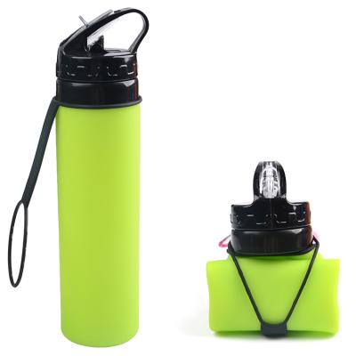 China 2021 PORTABLE PORTABLE Folding Sports Bottle Good Quality Silicone Folding Water Bottle for sale