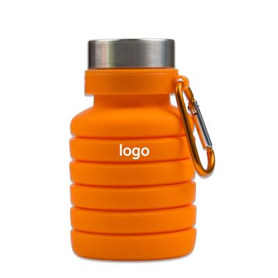 China 2021 Multifunctional PORTABLE Foldable Sports Water Bottle Silicone Travel Drinking Folding Water Bottle for sale