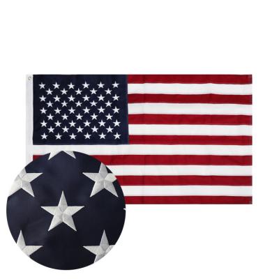 China Health Care Institutes Sell Custom Embroidered Flags And Banners Cheap Nylon American Wholesale Flag With Stitched Stripes And Stars Embroidered USA Flag for sale