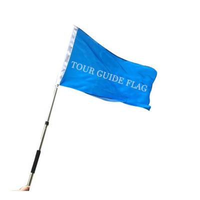 China Health Care Institutes OEM Supply Pole Small Customized Size Knit Polyester Poles Stainless Steel Size Tour Guide Flag for sale