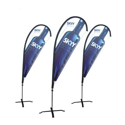 China High quality 110g health care institutes sublimation knitted polyester flying banners advertised beach feather teardrop flags for sale for sale