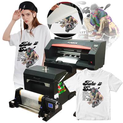 China Funsun 30cm DTF Printer T-shirt Fabric Printing Machine Heat PET Film DTF Printer for Hotels with XP600 Printhead for Epson for sale