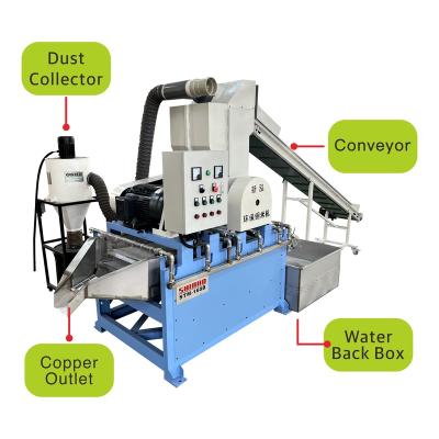 China Scrap Cable Recycling Shinho Automatic Wet Copper Wire Recycling Machine Cable Separator Recycle For Cable Processing Scrap Cable Copper Granulator for sale