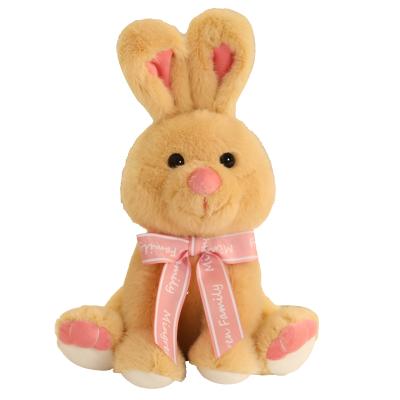 China Promotional Gifts Soft Rabbit Doll Stuffed Baby Animal Toy Rabbit Soft Plush Toy White Rabbit With Bow Tie Girls Gifts for sale