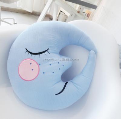 China Free Sample Massage Plush Moon Pillow Stuffed Moon Shaped Pillow Plush Moon Neck Pillow Cushion for sale