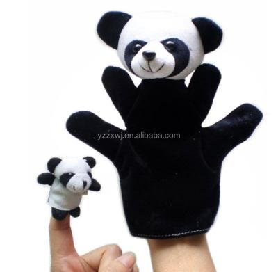 China For Kids Free Sample Cute Cartoon Hand Puppet Baby Kid Animal Toys Finger Puppet Plush Panda Hand Puppet for sale