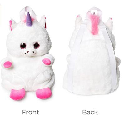 China Wholesale Kids Stuffed Animal Unicorn Backpack Cute Stuffed White Unicorn Bag Custom Unicorn Plush Girls Stuffed Animal Backpack for sale