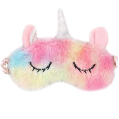 China Soft Plush Eye Cover Eye Cover Unicorn Sleep Mask Plush Women Kids Sleep Mask Eye for sale