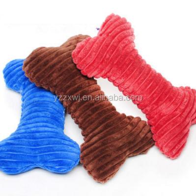 China Free Sample Stuffed Dog Chew Bone Stuffed Toy Soft Touch Stuffed Bone Squeaky Bone Shape Dog Toys for sale