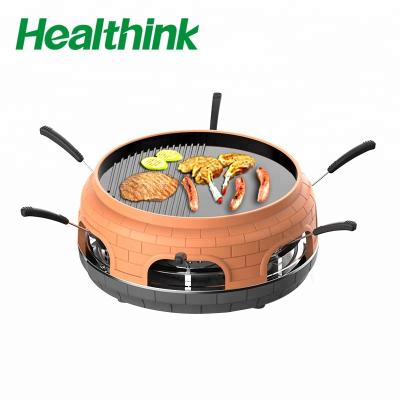 China New China Indoor Round Table Multifunctional Terracotta BBQ Electric Pizza Oven For Grill for sale